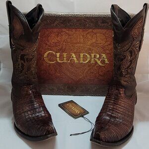 Vintage Cuadra Fuscus Belly Western Leather Boots, Size 10